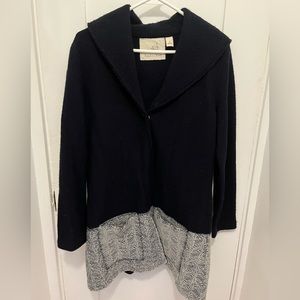 Anthropologie Angel Of The North Wool and Lace Trim Snap Button Jacket - size M